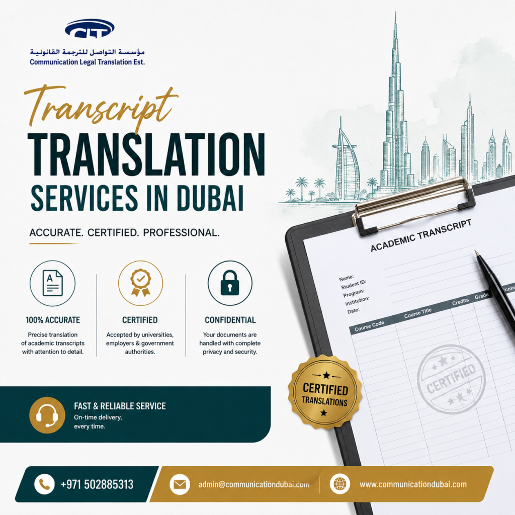 Transcript Translation Services in Dubai – Accurate, Certified & Professional Solutions