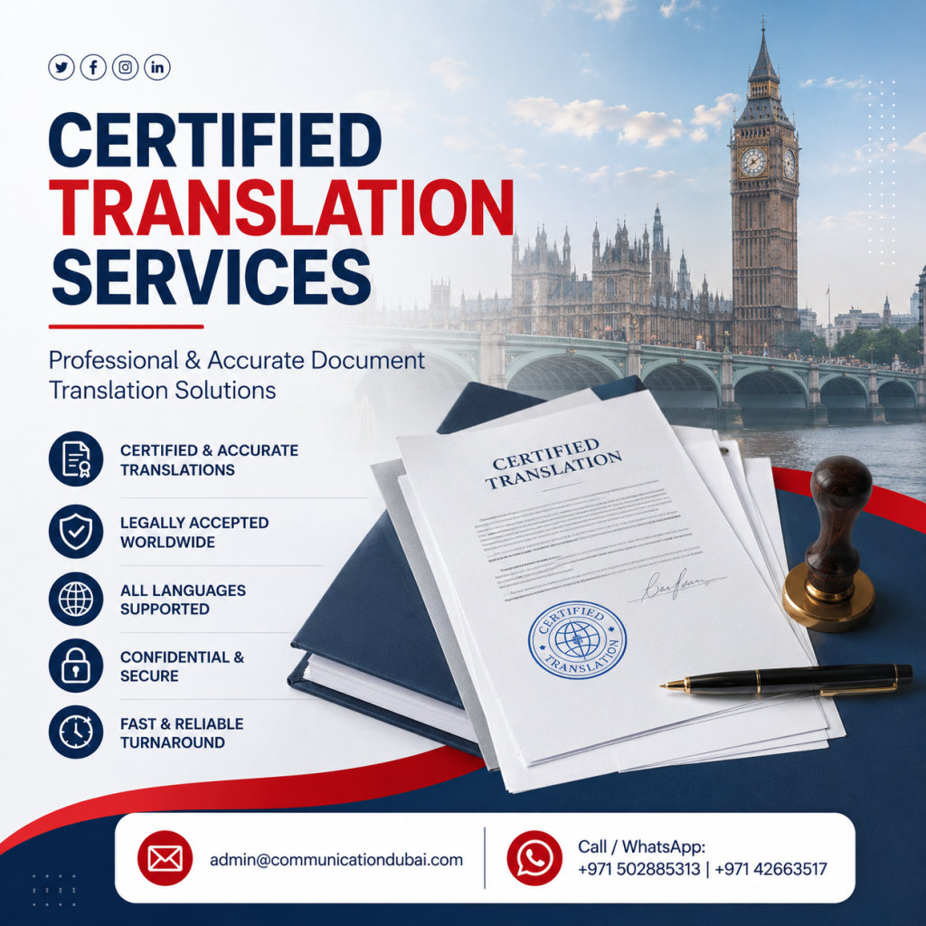 Certified Translation Services London – Professional & Accurate Document Translation Solutions