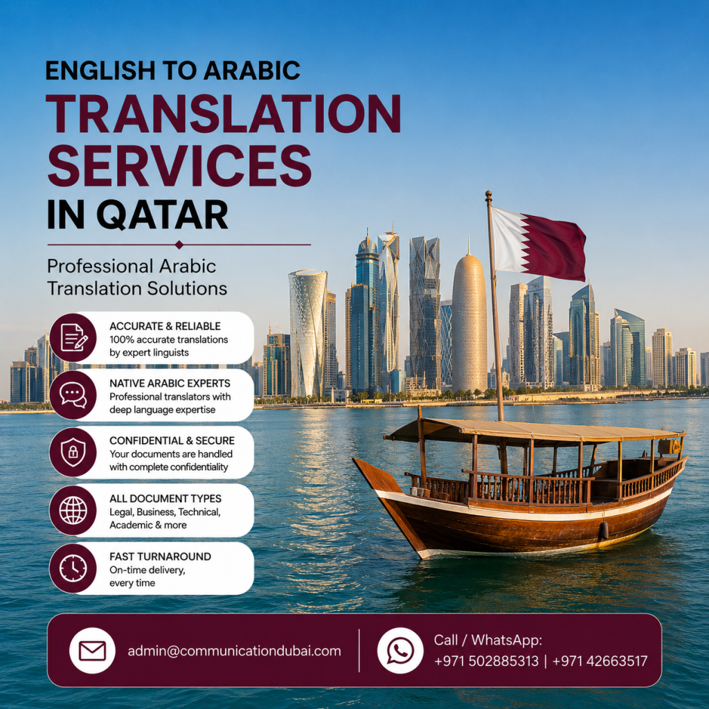 English to Arabic Translation Services in Qatar – Professional Arabic Translation Solutions