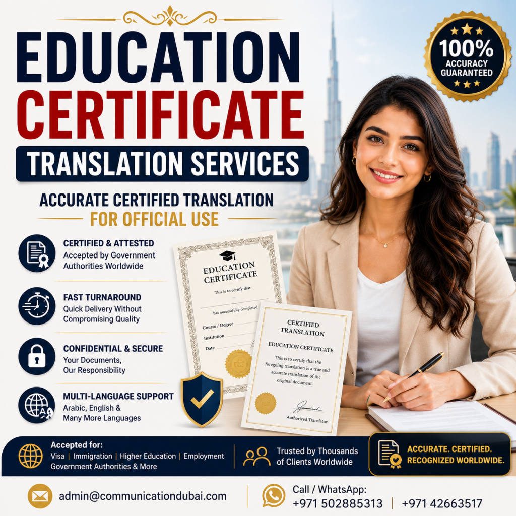 Education Certificate Translation Services