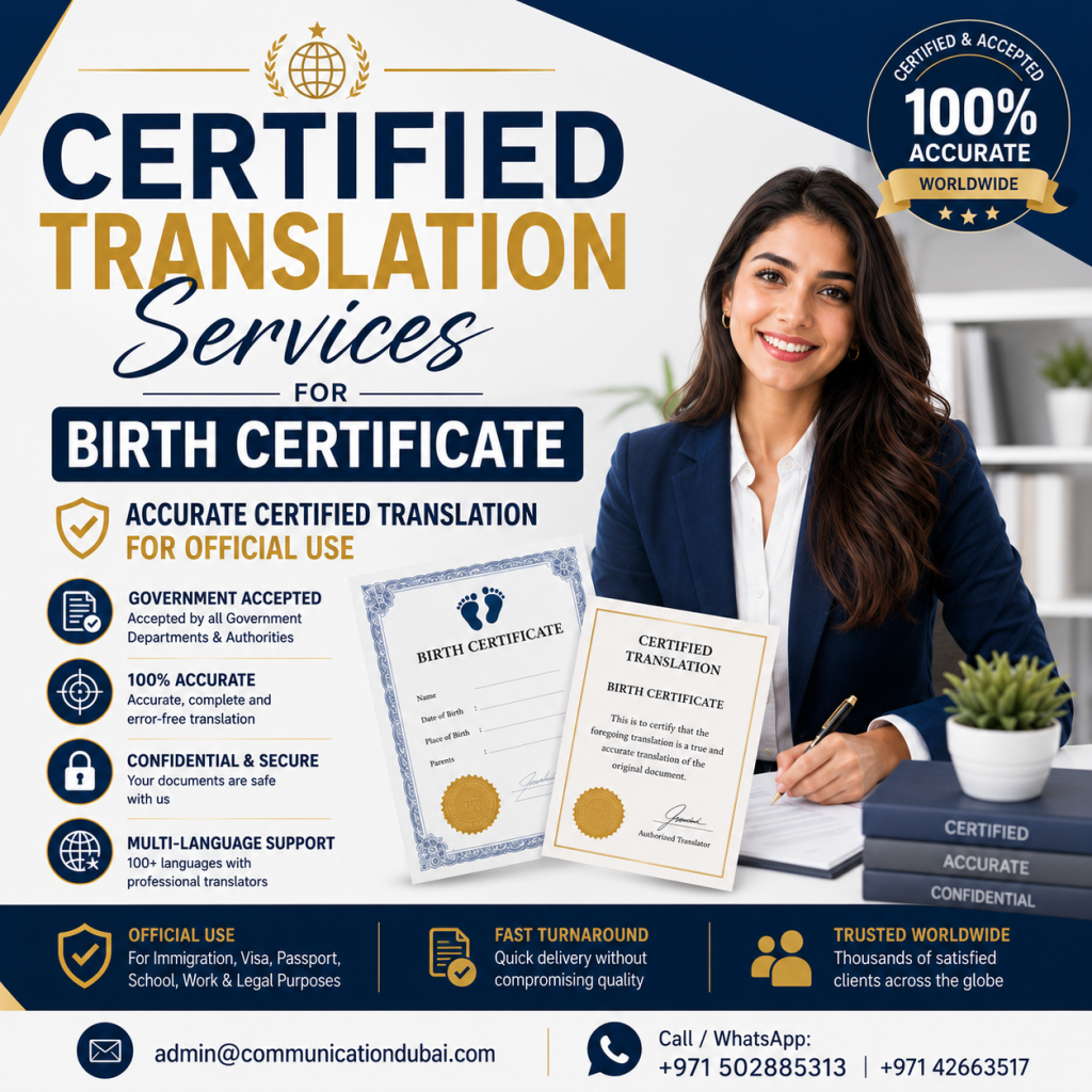 Certified Translation Services for Birth Certificate