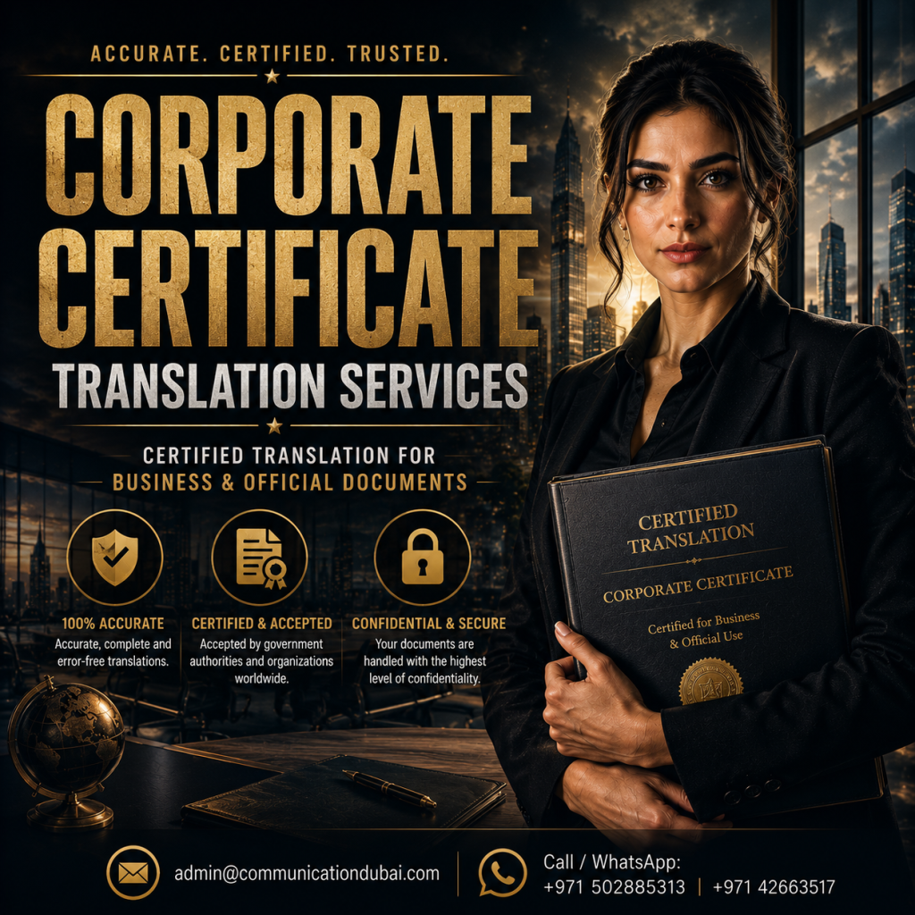 Corporate Certificate Translation Services