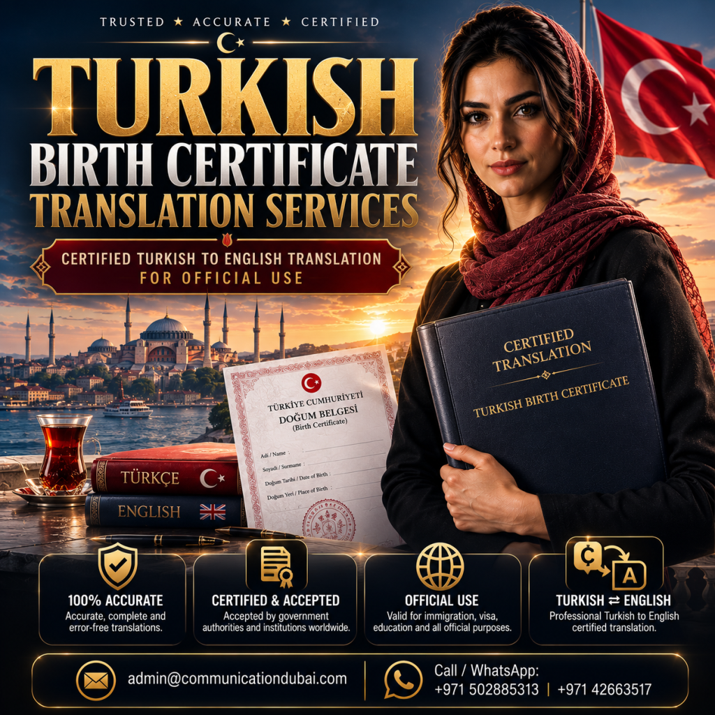 Turkish Birth Certificate Translation Services