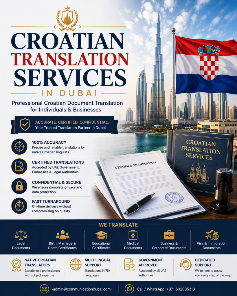 Croatian Translation Services in Dubai