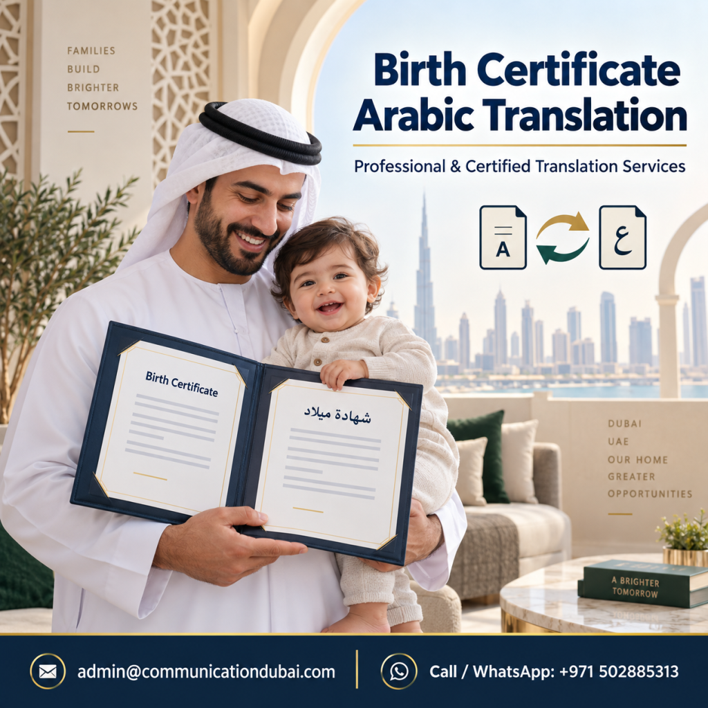 Birth Certificate Arabic Translation