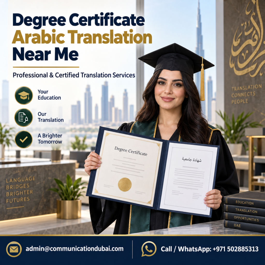 Degree Certificate Arabic Translation Near Me