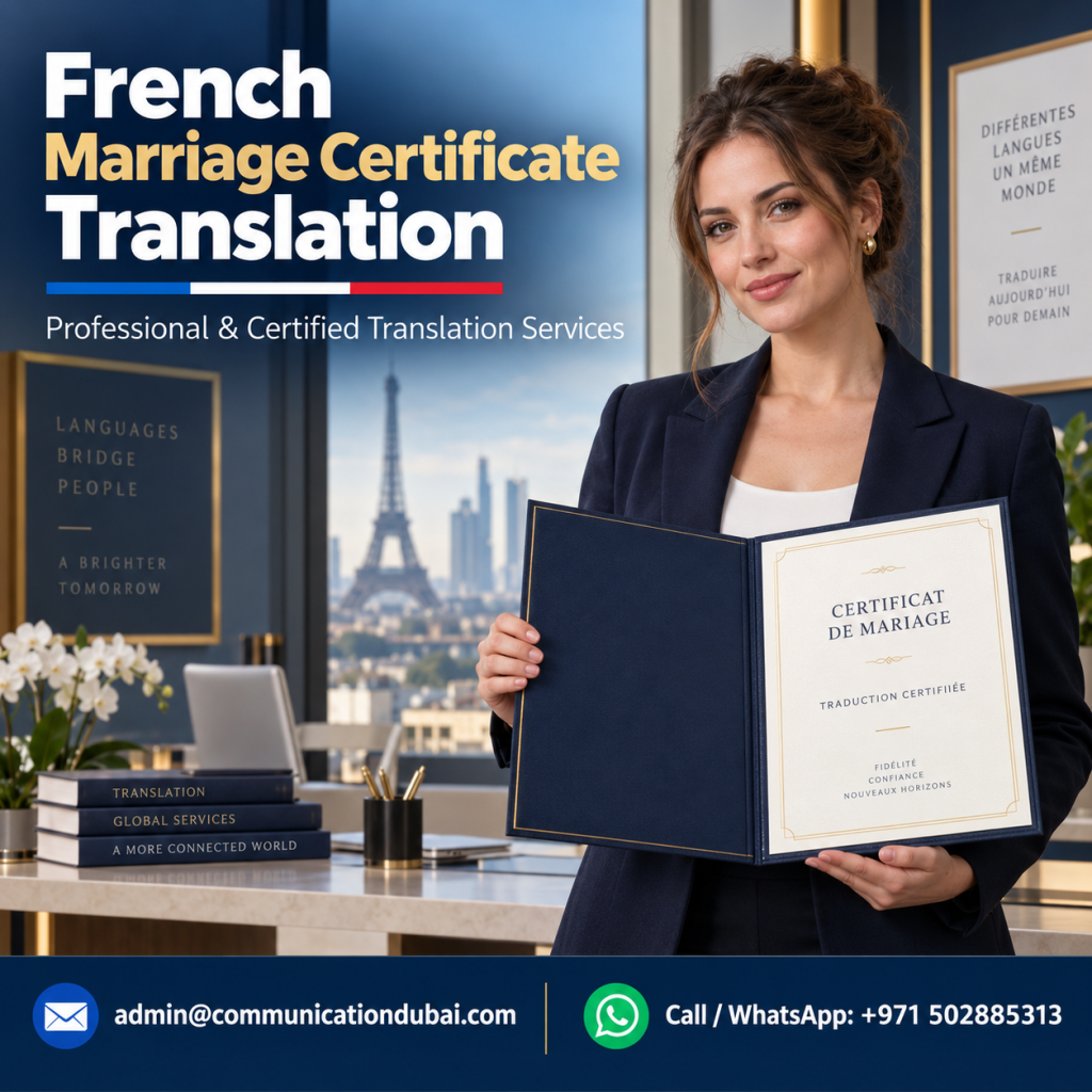 French Marriage Certificate Translation