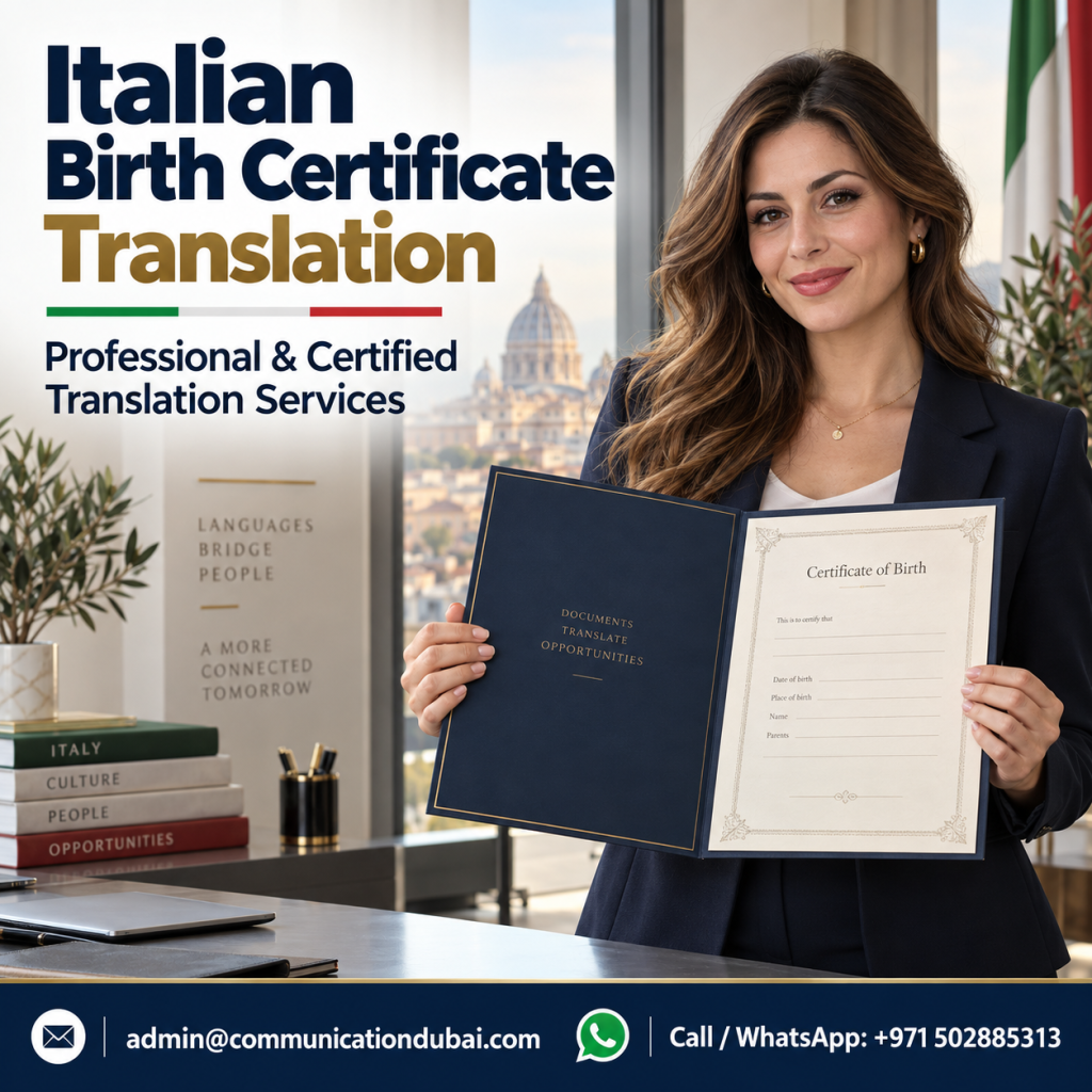 Italian Birth Certificate Translation