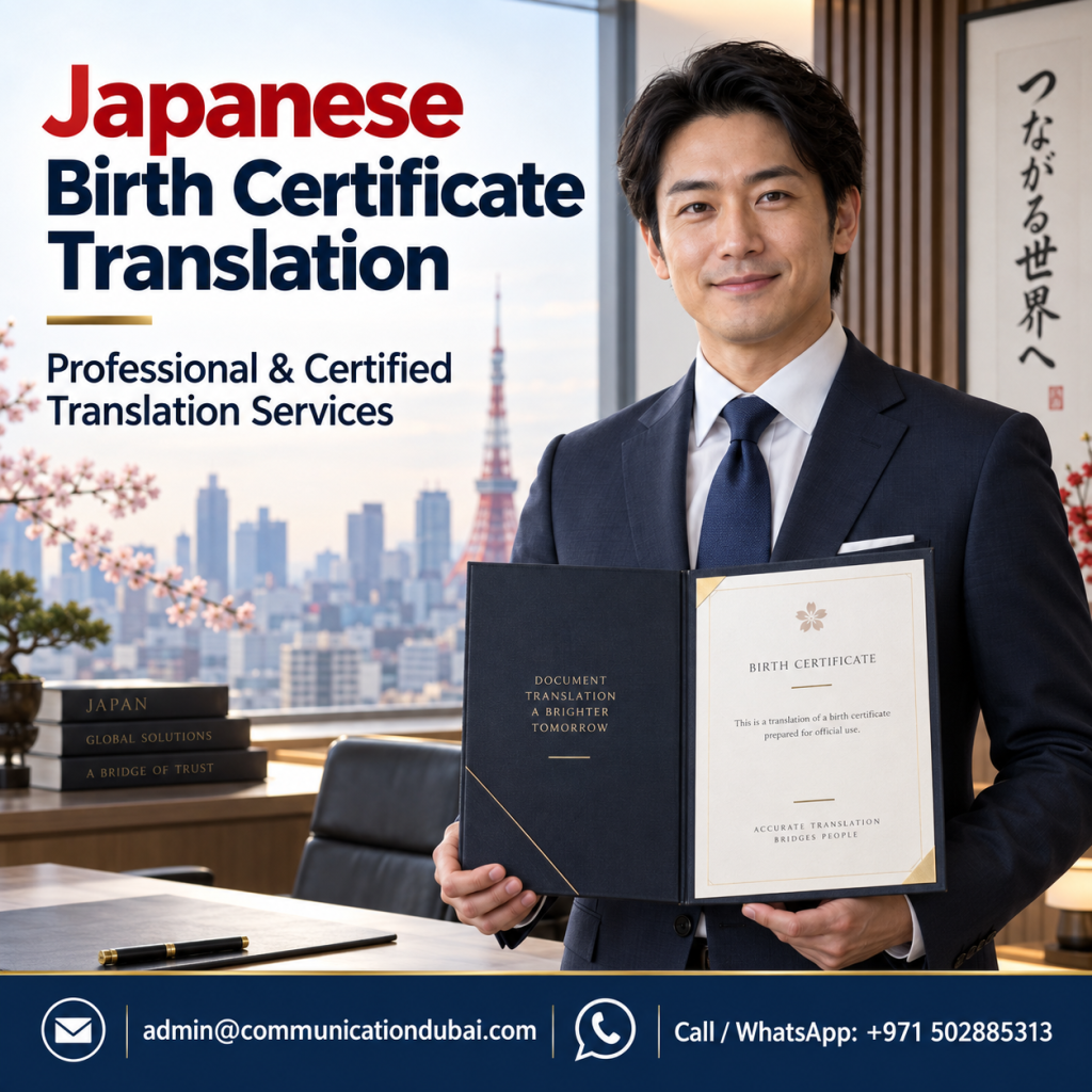 Japanese Birth Certificate Translation