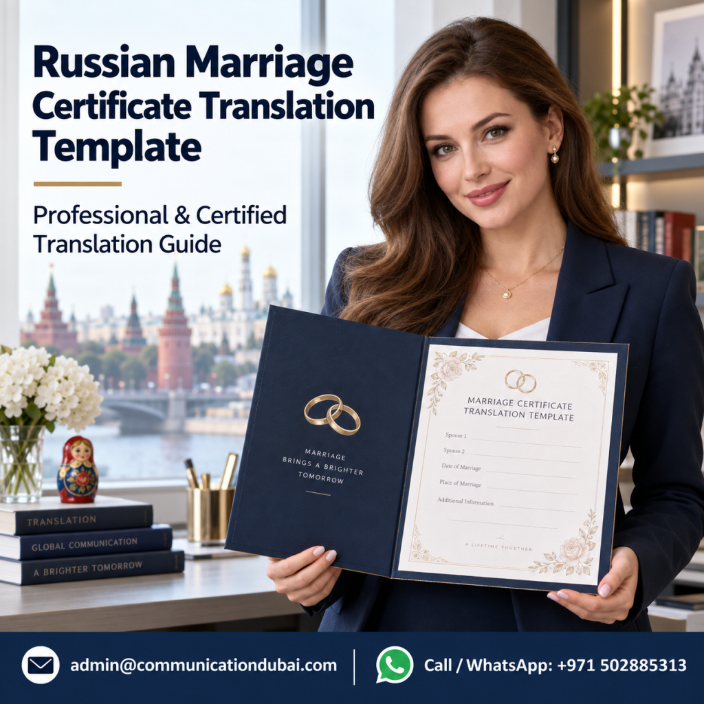 Russian Marriage Certificate Translation Template